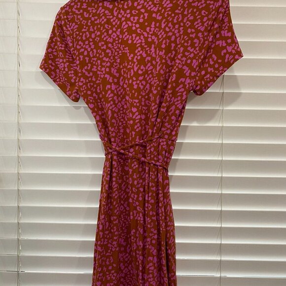 Free People Marsaille Mini Dress Sz Sm leopard print rust and hot pink - Picture 6 of 10